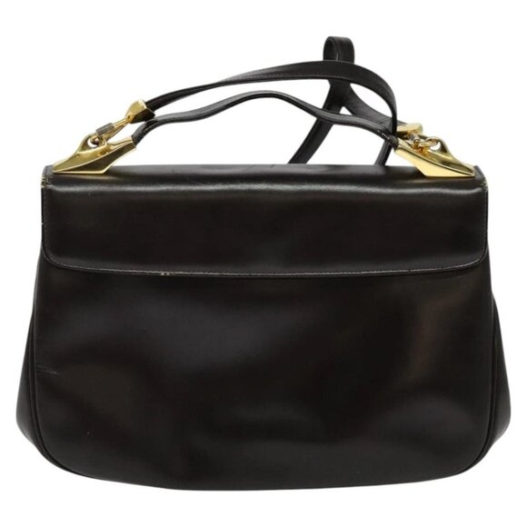 Christian Dior Shoulder Bag Leather Brown Gold - Picture 2 of 16